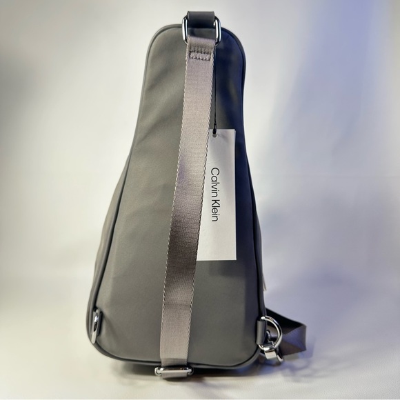 NEW CALVIN KLEIN JESSIE NYLON SLING BAG BACKPACK GREY main image 5